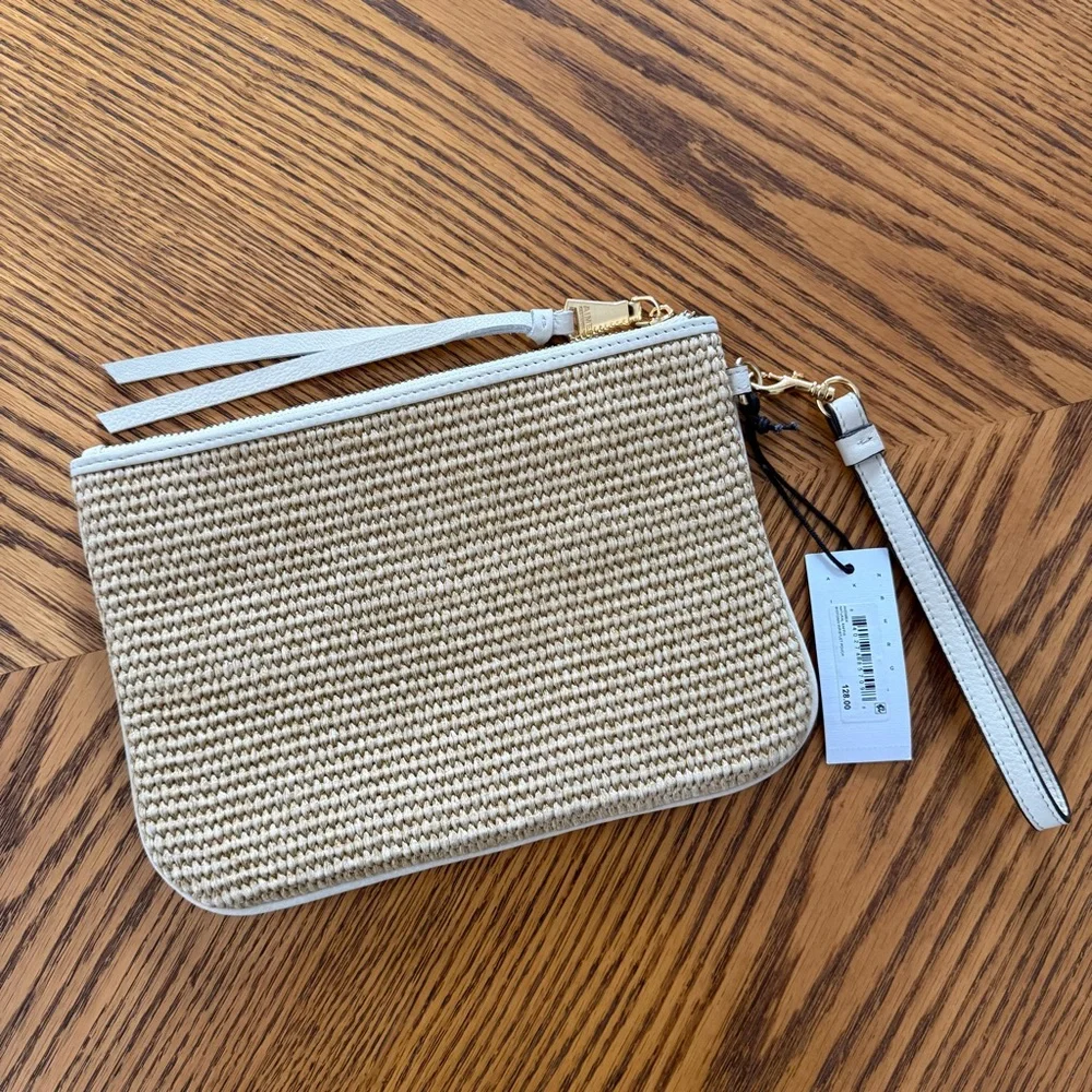 AIMEE KESTENBERG Midtown Wristlet Pouch Natural Raffia
